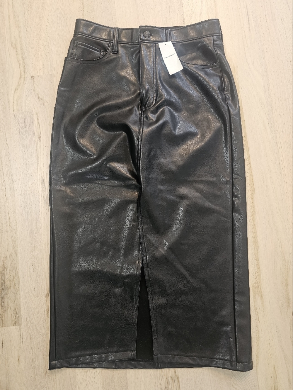 Abercrombie & Fitch Size 27 Black Faux Leather Midi Skirt